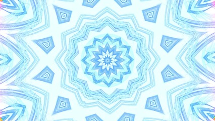 sternförmiges hellblaues pastellfarbendes kaleidoskopisches Muster, Mandala, Grafik, symmetrisch, Dekoration, Muster, blau, weiß