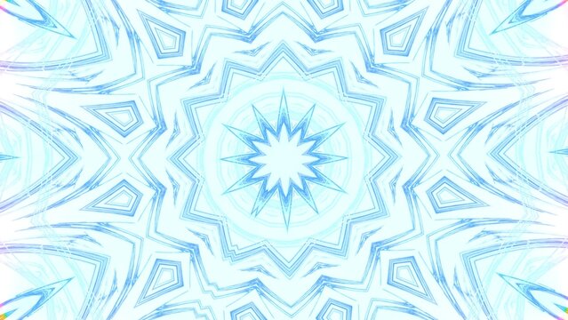 sternf&ouml;rmiges hellblaues pastellfarbendes kaleidoskopisches Muster, Mandala, Grafik, symmetrisch, Dekoration, Muster, blau, wei&szlig;