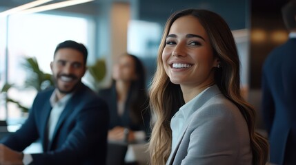 Professional Team Engagement in Modern Office Setting