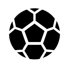 Fototapeta premium Solid black soccer ball icon representing sports and athletic activities 
