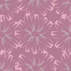seamless vector flower design pattern on gray background