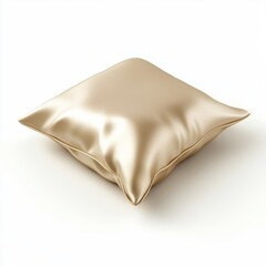 A finely woven silk pillow, isolated on a clean white background