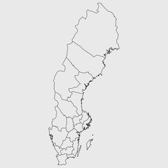 Sweden map isolated vector