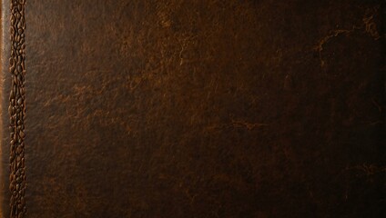 Close-up of an old, textured leather book cover.
