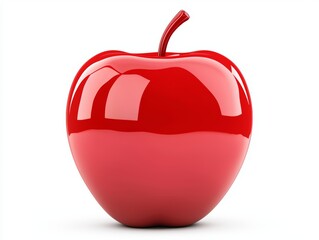 A single ripe apple with a glossy finish, isolated on a white background