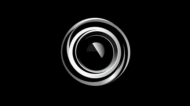 Photography minimalist logo concept for lens stores, studios, or camera businesses. 