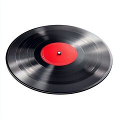 A vintage vinyl record in a sleeve, isolated on a white background