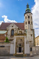 Built in the XI century, Saint Andrew is one of the oldest churches in Krakow Old Town. Krakow, Poland.