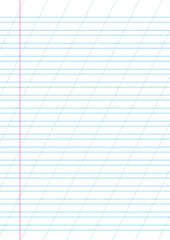 paper notebook with tilted lines sheet template
