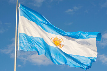 National flag argentina blue sky wind