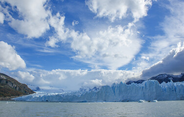 Beautiful views of the Perito Moreno Glacier in Argentine Patagonia. One of the most important tourist destinations in South America