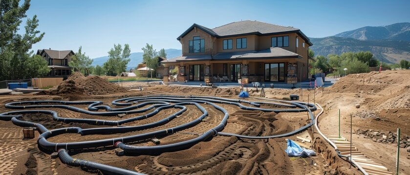 Geothermal Heating System Installation at a New Home