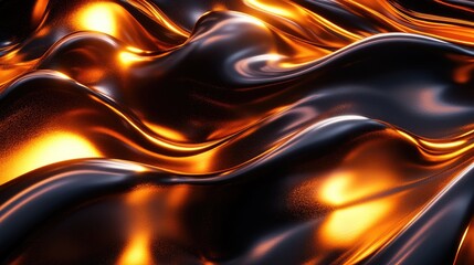 Flowing molten metal curves illuminated by soft light, creating a futuristic abstract landscape. No people, no logo.