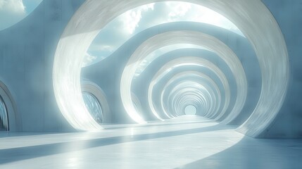 Obraz premium Minimalist white backdrop featuring futuristic technology elements, ideal for innovative branding.