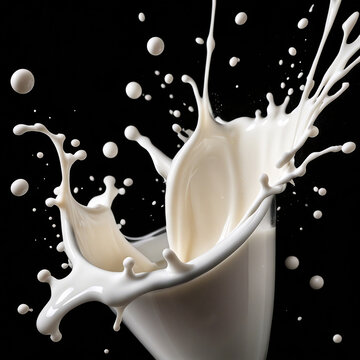 White liquid splash against surface
