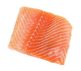 Piece of fresh salmon isolated on white