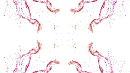 symmetrisch angeordnete rote Partikel auf hellem Untergrund, Muster, Hintergrund, Verteilung
