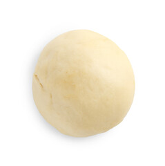 Cooking homemade pie. Raw dough isolated on white, top view