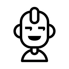 Obraz premium Punk Boy Smirk Avatar Icon. Simple People Vector Illustration.