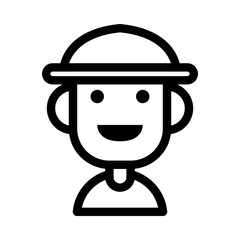 Boy Straw Hat Avatar Icon. Simple People Vector Illustration.