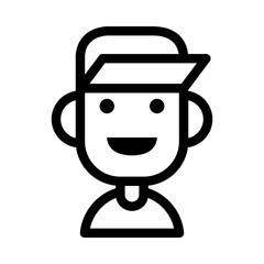 Fototapeta premium Boy Hat Avatar Icon. Simple People Vector Illustration.