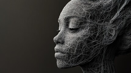 Abstract Wireframe Portrait of a Woman