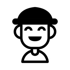 Avatar icon glyph style. Simple default profile picture vector illustration.