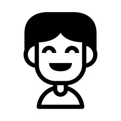 Simple Man Icon Illustration With Haircut