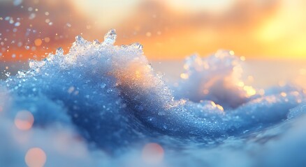 White sea salt crystals with glittering particles on the surface, a small pile of sea salt is forming.