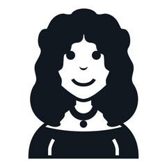 Elegant Woman Avatar Icon. People Character Smile Vector Illustration.