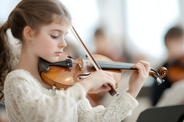 Young Girl Playing Violin  Music Lesson  Classical Music  Instrument  Musician  Child