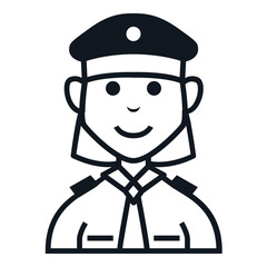 Police Woman Avatar Icon. People Character Smile Vector Illustration.