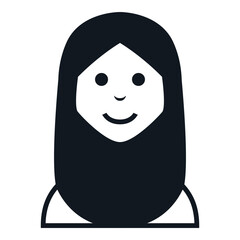 Woman Hijab Avatar Icon. People Character Smile Vector Illustration.
