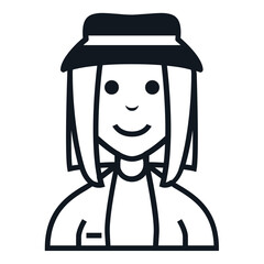 Gipsy Woman Avatar Icon. People Character Smile Vector Illustration.