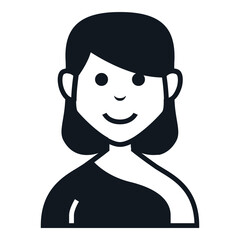 Woman Dress Avatar Icon. People Character Smile Vector Illustration.