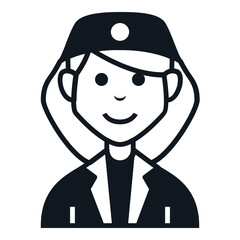 Firefighter Woman Avatar Icon. People Character Smile Vector Illustration.