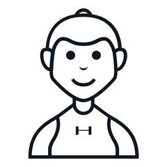 Woman Gym Avatar Style Icon. Simple Character Smile Vector Illustration.