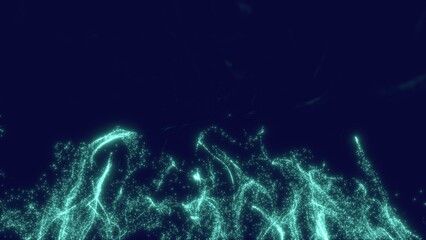 energiegeladene leuchtende Partikel, symmetrisch, digital, Daten, Computer, Glitzer, Internet, Technik, Industrie, Innovationen, Muster, türkis
