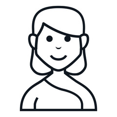 Obraz premium Woman Dress Avatar Style Icon. Simple Character Smile Vector Illustration.