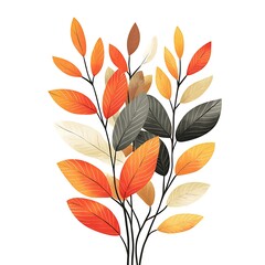 Obraz premium Autumn leaves in watercolor capture the essence of fall, rich with warm hues and delicate details.