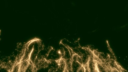 energiegeladene leuchtende Partikel, symmetrisch, digital, Daten, Computer, Glitzer, Internet, Technik, Industrie, Innovationen, Muster, goldgelb
