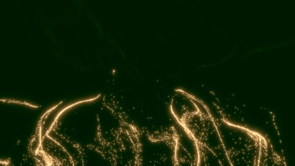 energiegeladene leuchtende Partikel, symmetrisch, digital, Daten, Computer, Glitzer, Internet, Technik, Industrie, Innovationen, Muster, goldgelb
