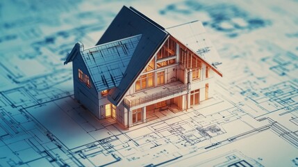 Model Home on Blueprint