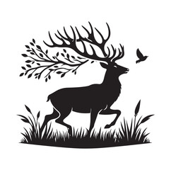 Deer silhouette, vector illustration design