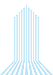 Obraz premium 矢印 背景 水色 シンプル 上昇