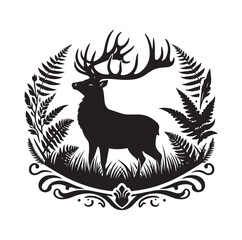 Deer silhouette, vector illustration design