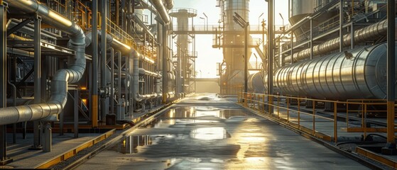 Fototapeta premium Modern Geothermal Energy Production Facility Interior