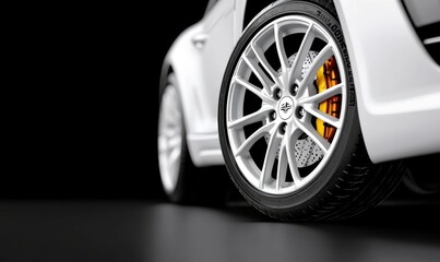 Studio Close-Up Shot of a Car Tire in High Detail