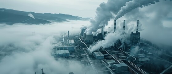 Fototapeta premium Aerial View of Geothermal Power Plant Operations