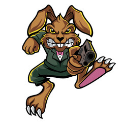 Rabbit mafia mascot esport logo design with modern illustration concept © Ilhustrator
